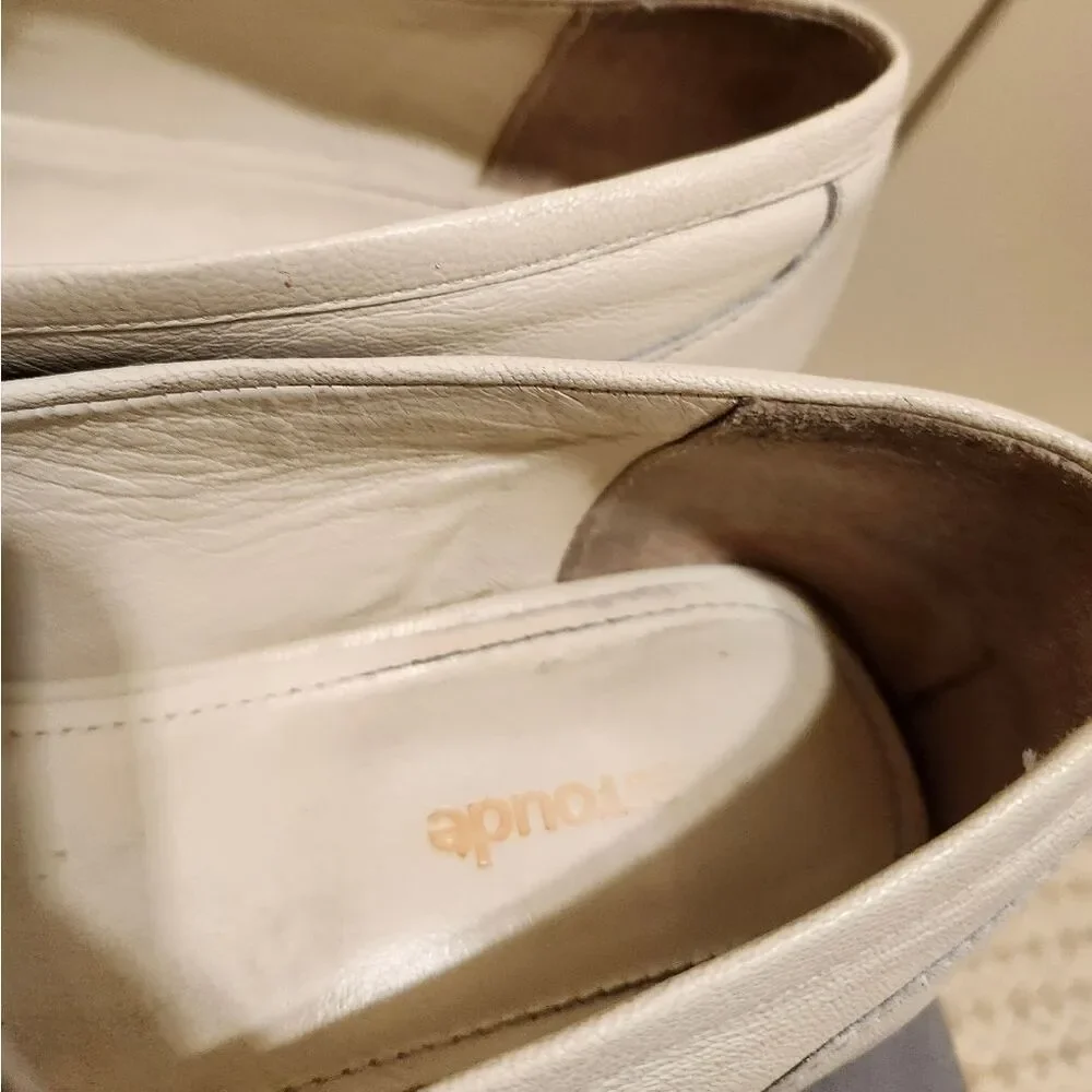 Larroude “Patricia” Cream Kidskin Bit Loafers Sz 8.5 Ret $330